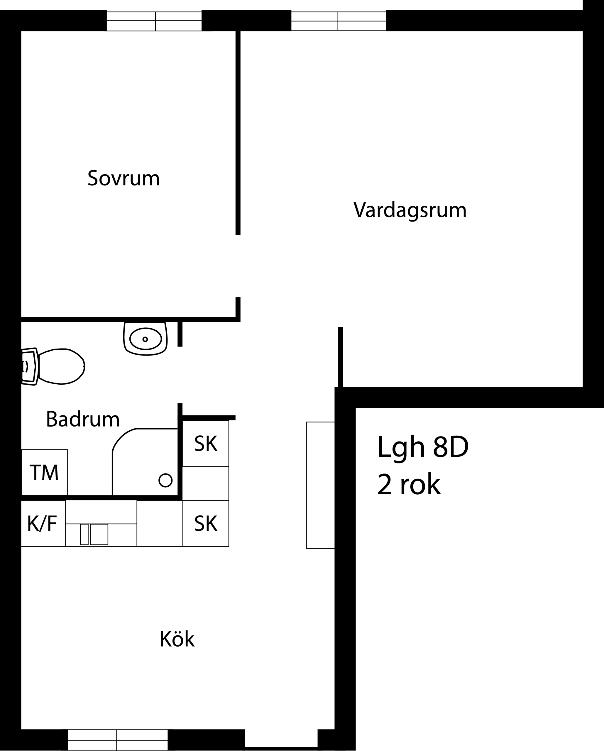 Lägenhetsskiss Stora torget 8D